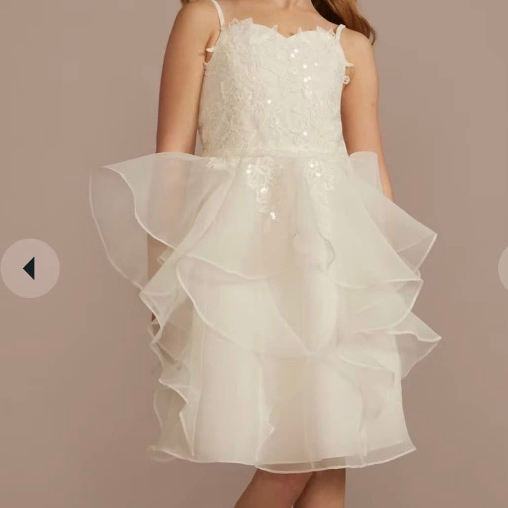 Elegant White Lace Kids Dress